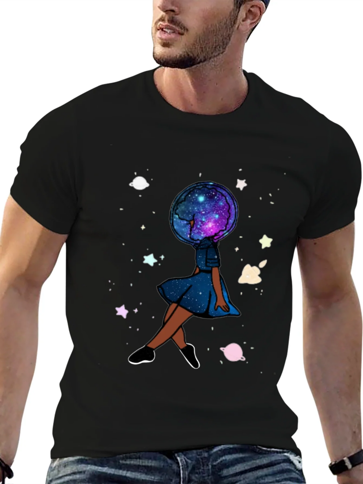 Celestial Dreamer T-Shirt - Galaxy Head Graphic Tee product image 6