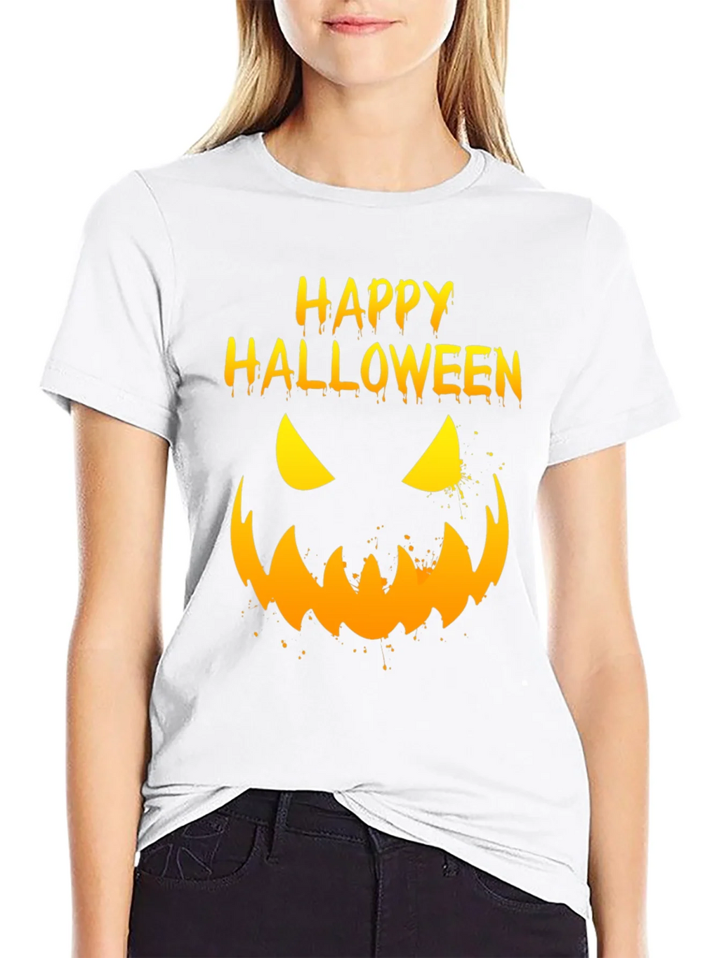Happy Halloween Pumpkin Face Graphic T-Shirt product image 8