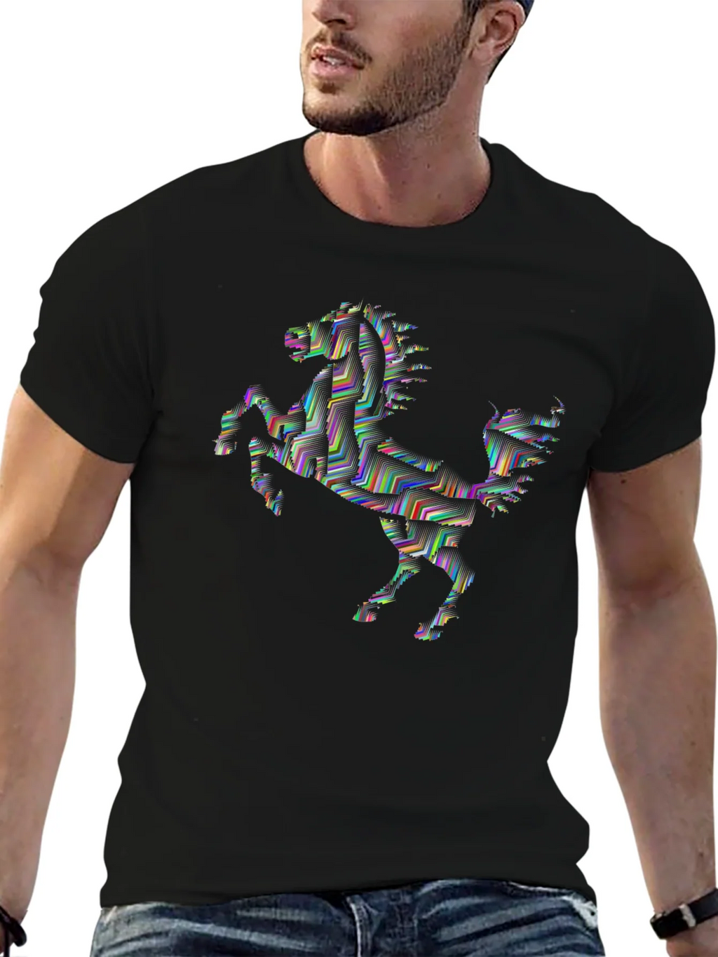 Abstract Horse Graphic Tee - Black product image 6