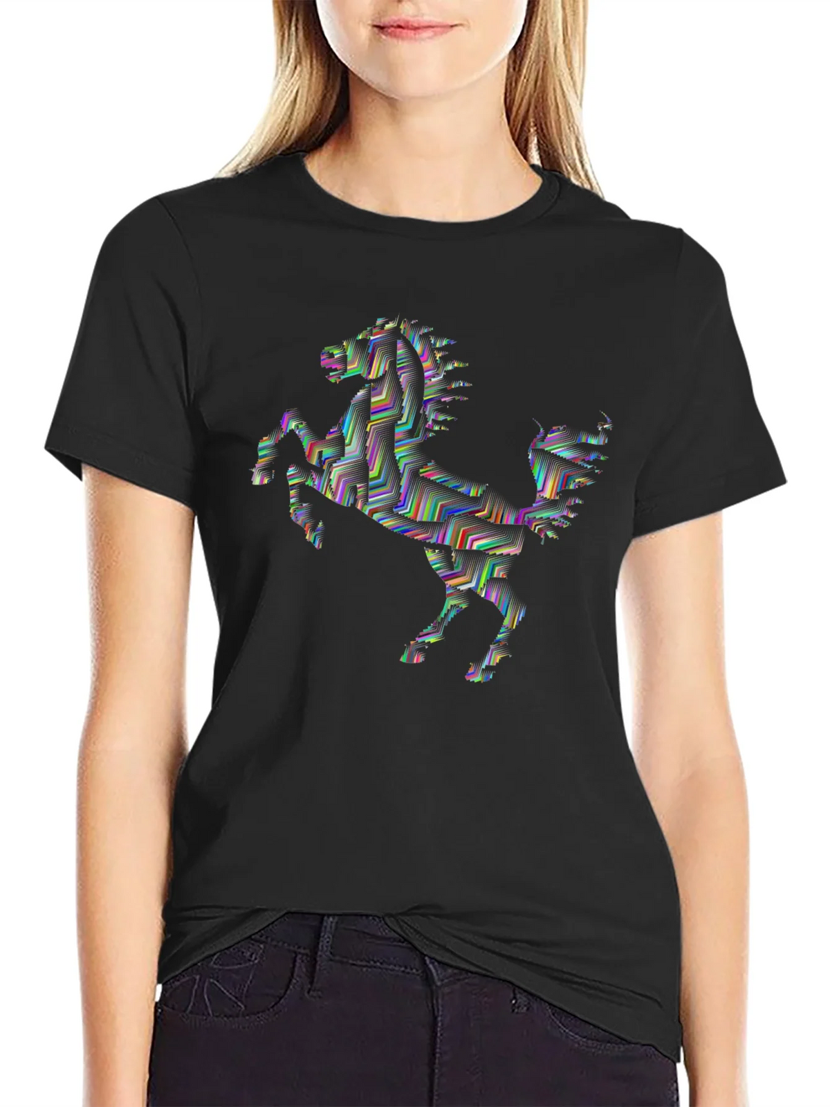 Abstract Horse Graphic Tee - Black product image 2