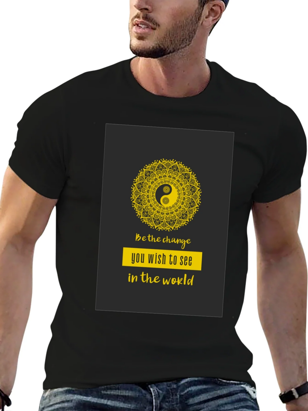 Yin Yang Mandala Graphic T-Shirt - Be the Change product image 6