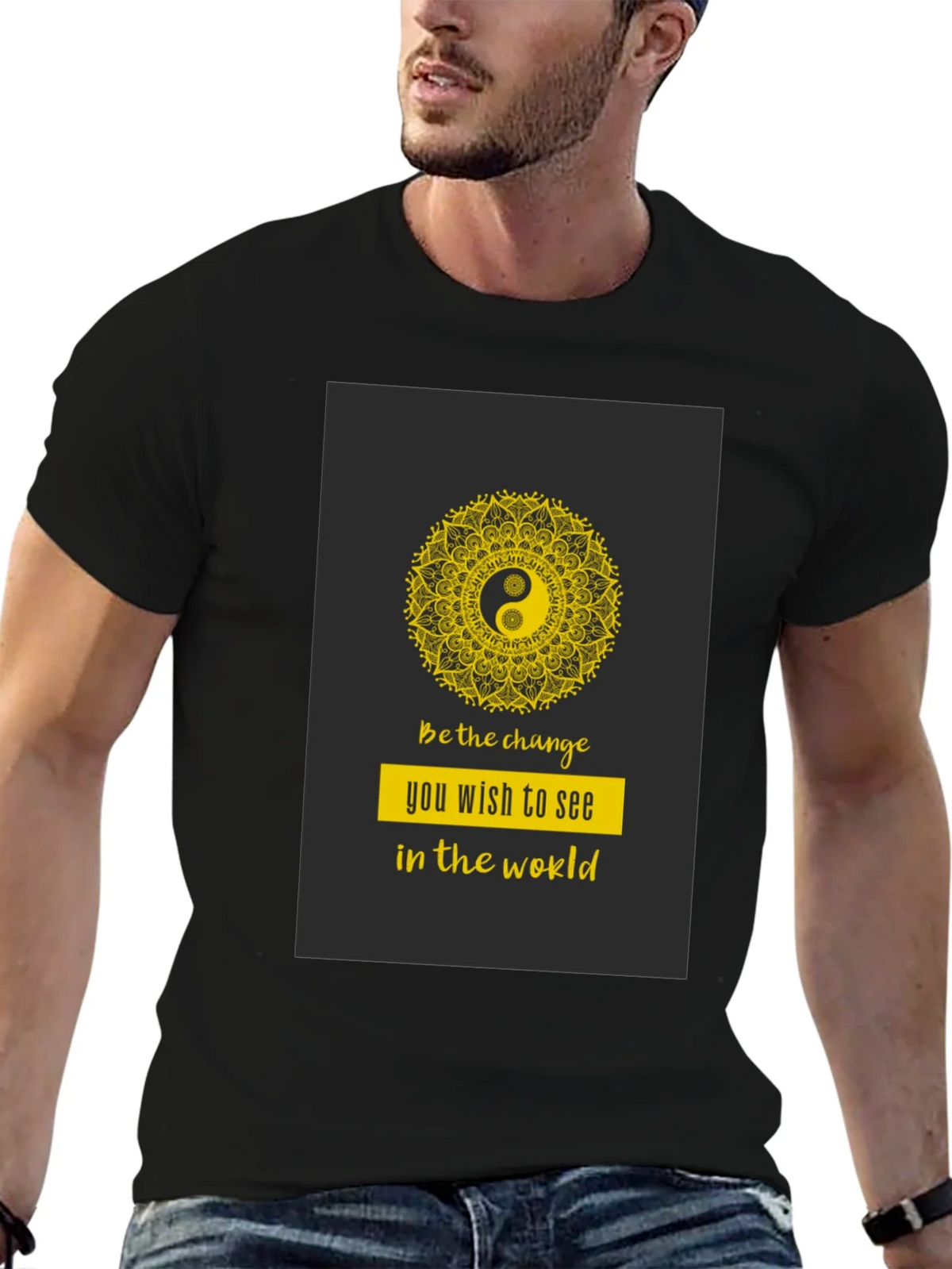 Yin Yang Mandala Graphic T-Shirt - Be the Change product image 6