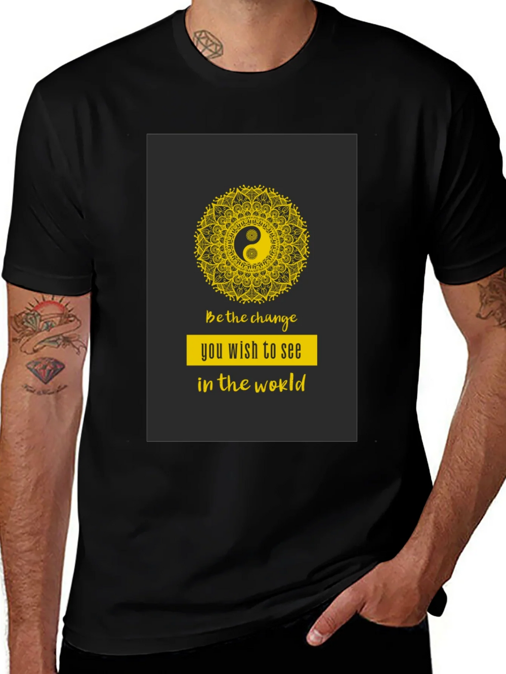 Yin Yang Mandala Graphic T-Shirt - Be the Change product image 1