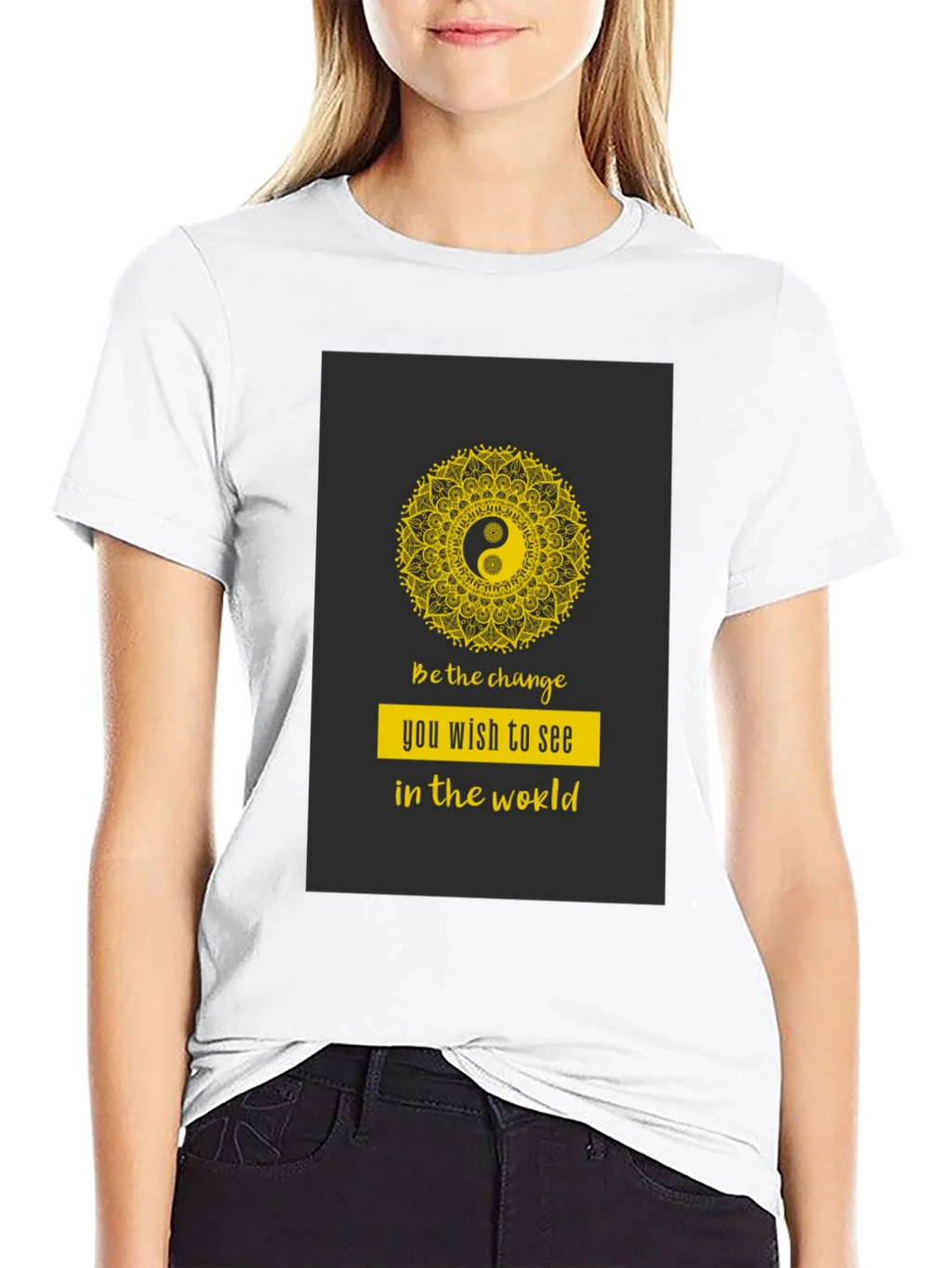 Yin Yang Mandala Graphic T-Shirt - Be the Change product image 8