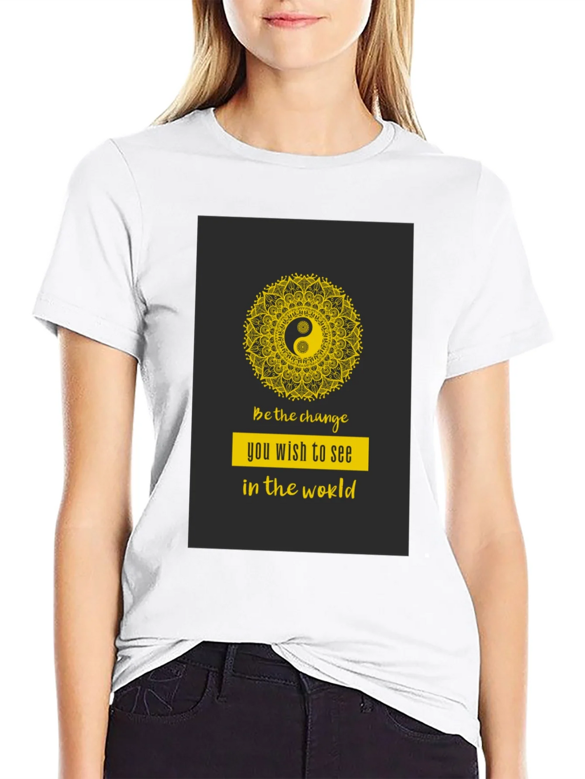 Yin Yang Mandala Graphic T-Shirt - Be the Change product image 8