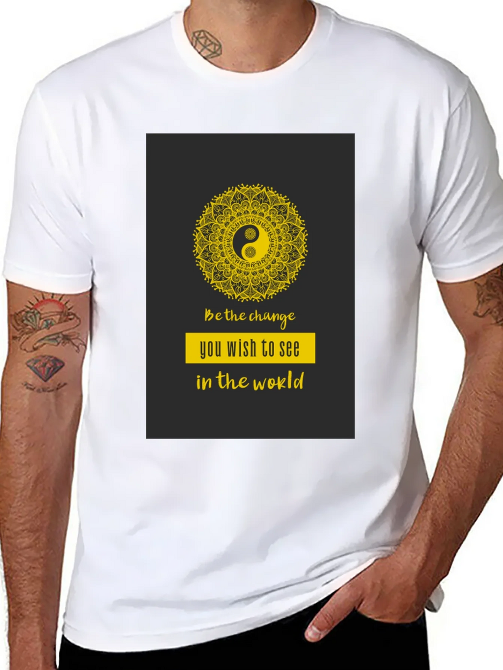 Yin Yang Mandala Graphic T-Shirt - Be the Change product image 7
