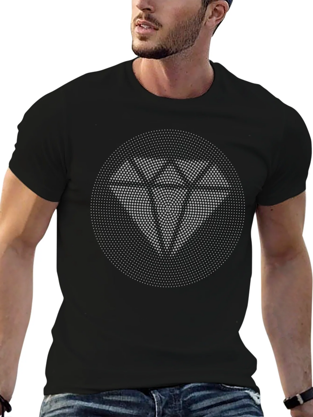 Diamond Dot Graphic Tee - Modern Black T-Shirt product image 6