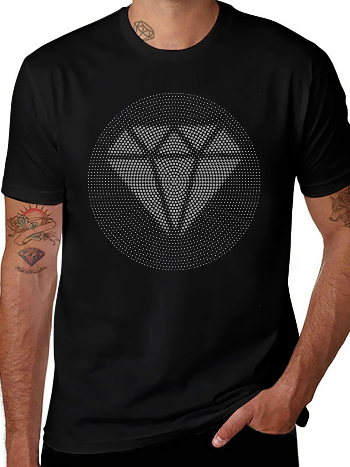 Diamond Dot Graphic Tee - Modern Black T-Shirt product image 1