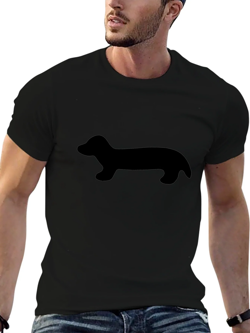 Dachshund Silhouette Black T-Shirt product image 6