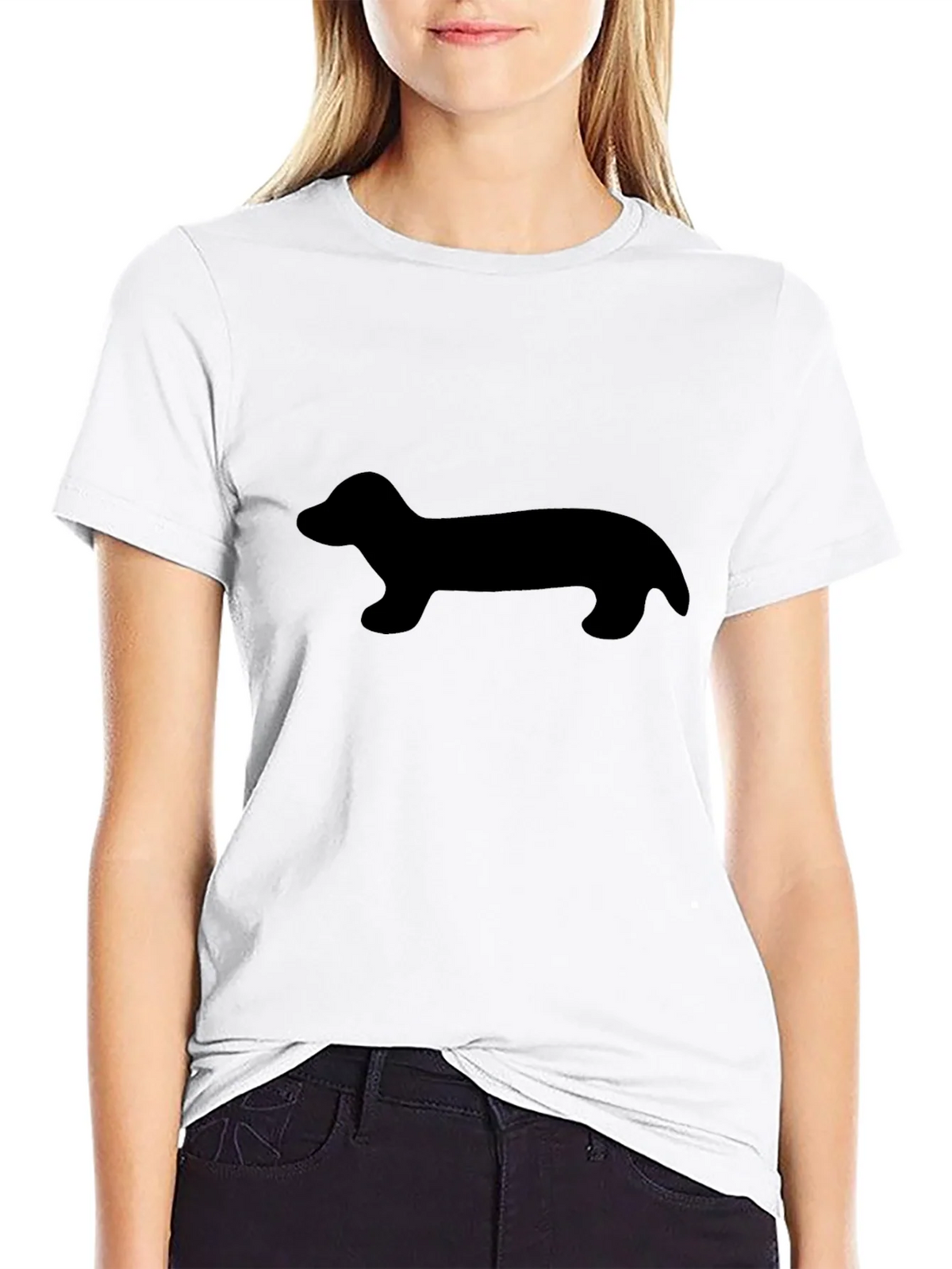 Dachshund Silhouette Black T-Shirt product image 8