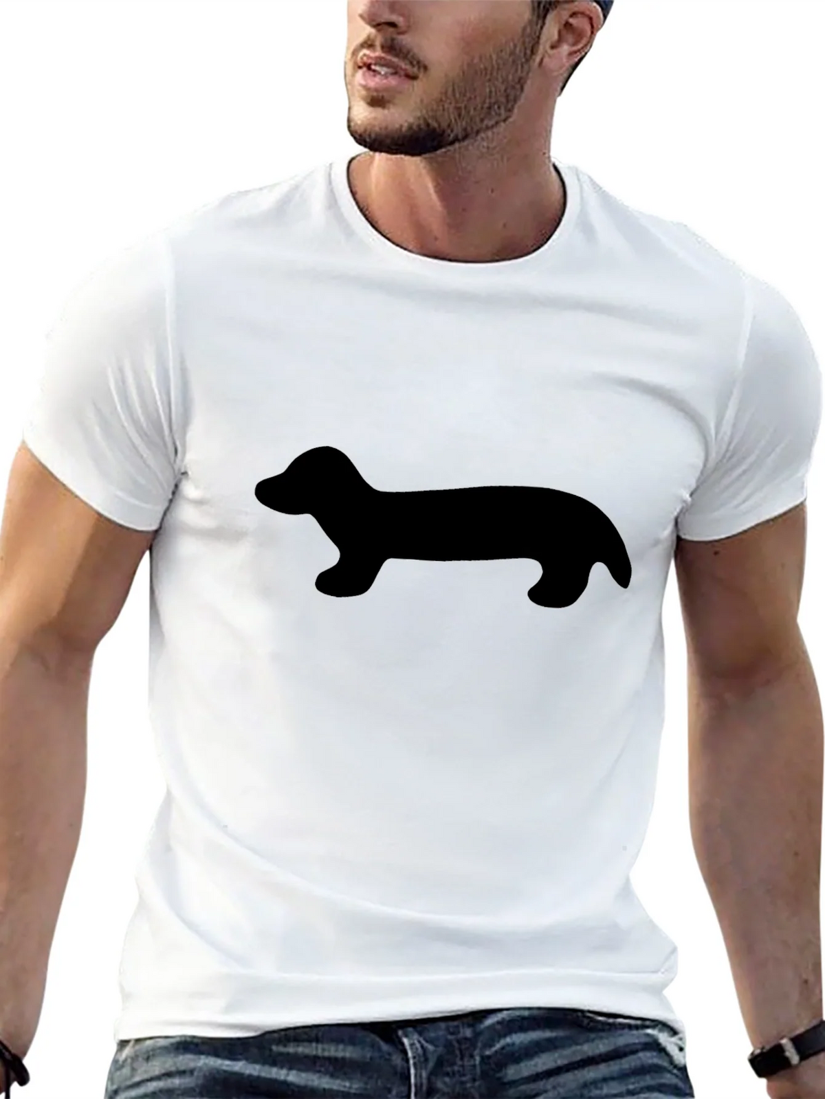 Dachshund Silhouette Black T-Shirt product image 12