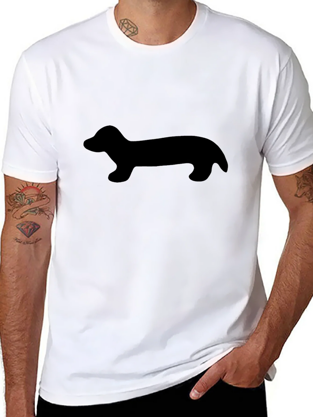 Dachshund Silhouette Black T-Shirt product image 7
