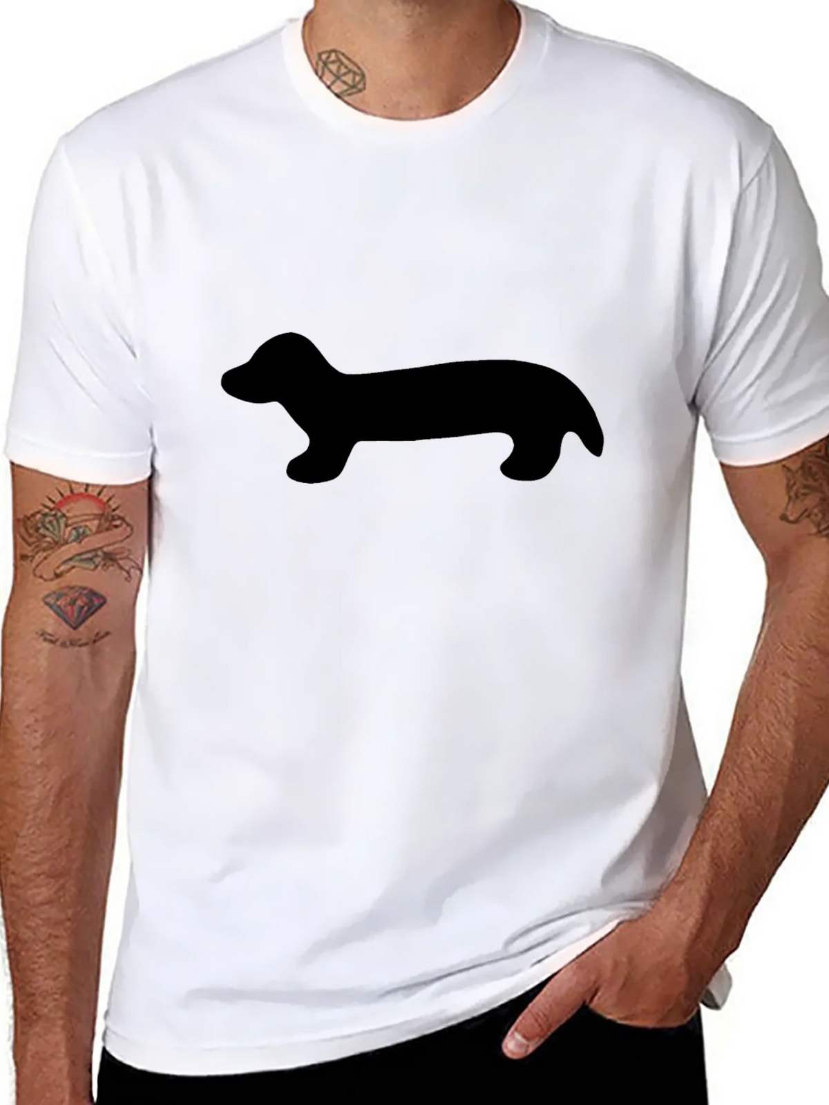 Dachshund Silhouette Black T-Shirt product image 7