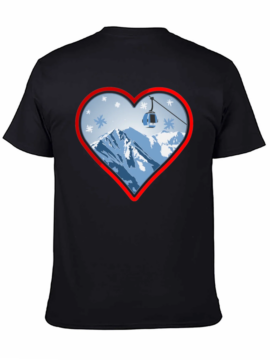 Heart Ski Lift Graphic Tee - Black product image 4