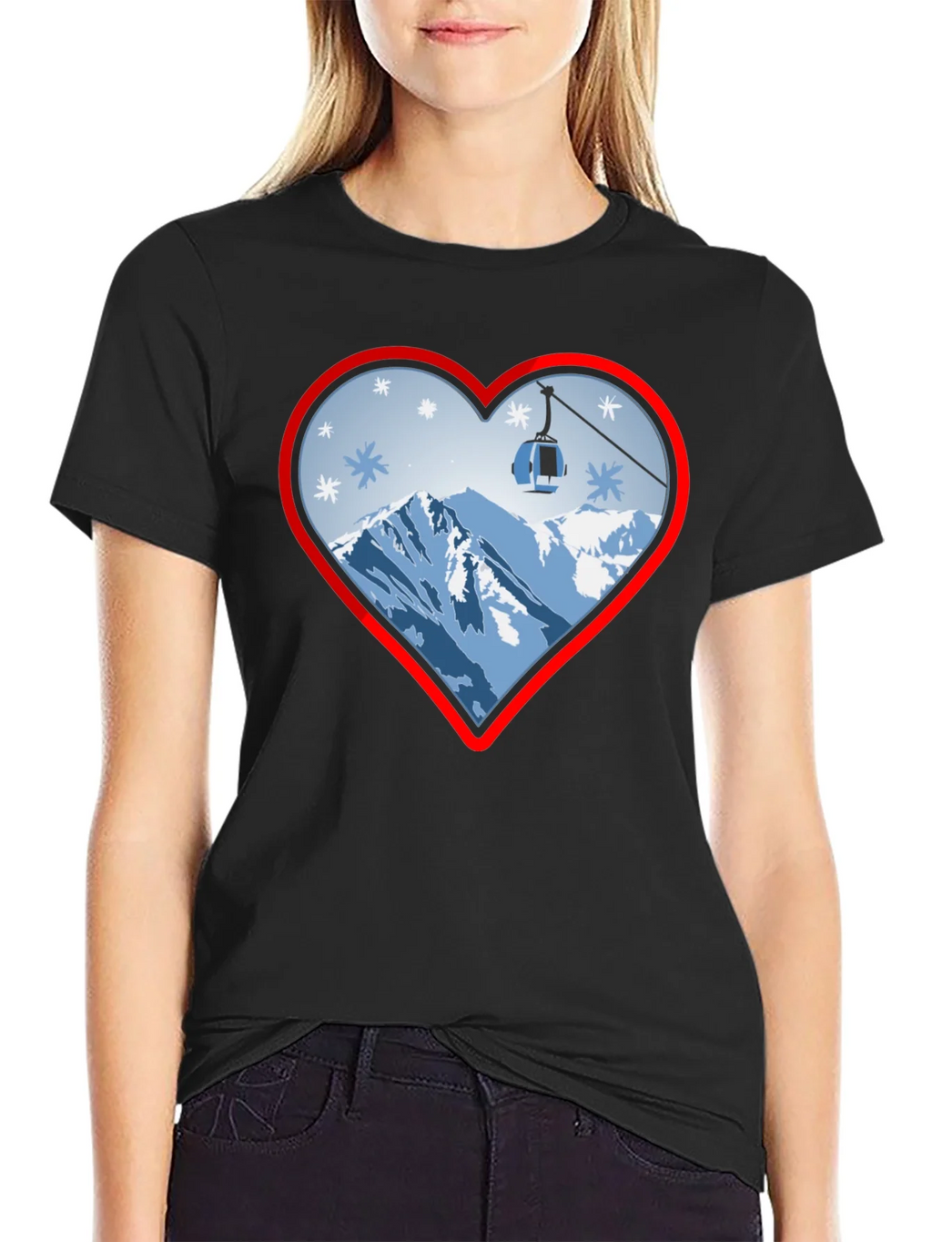 Heart Ski Lift Graphic Tee - Black product image 2