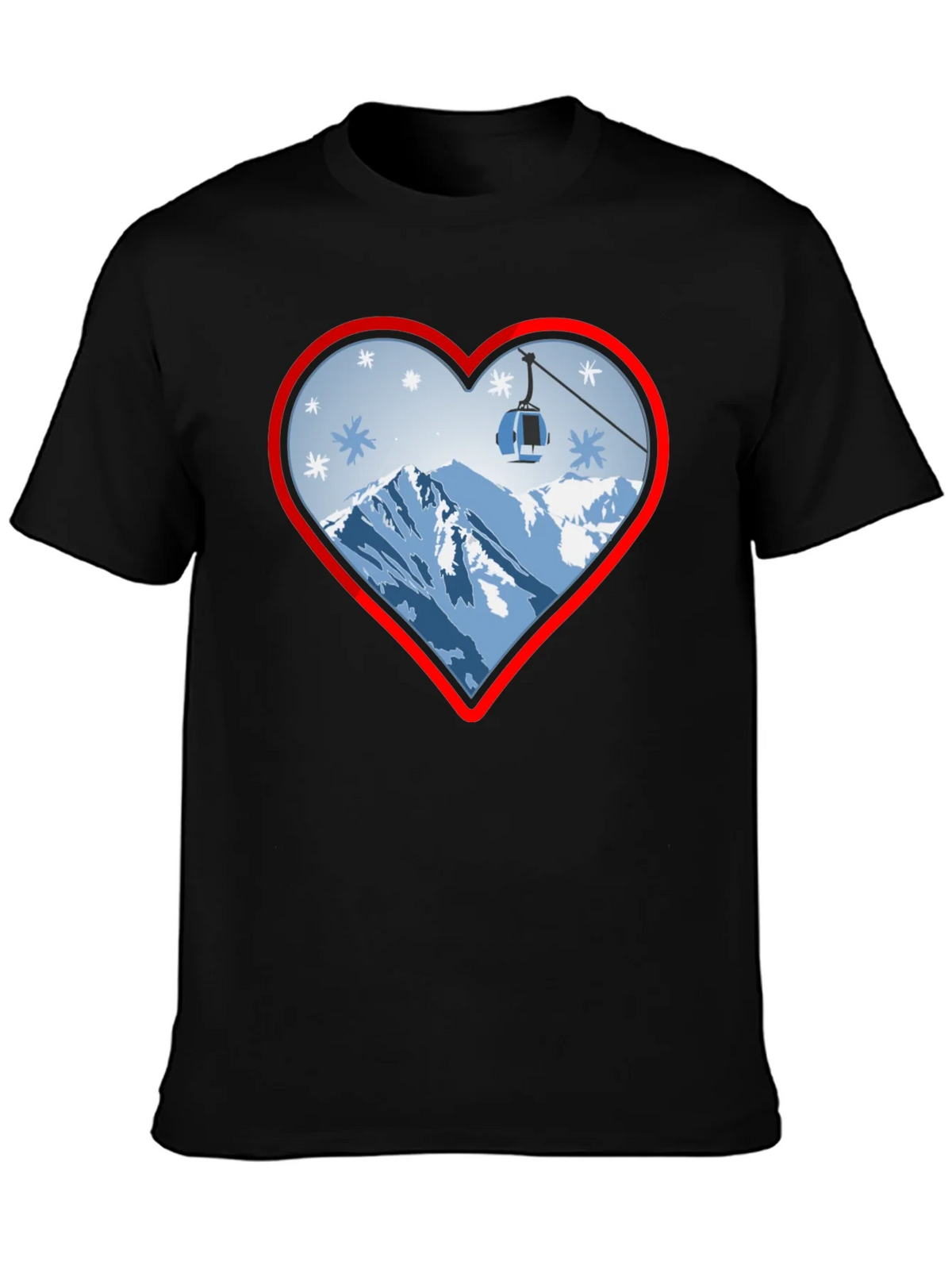 Heart Ski Lift Graphic Tee - Black product image 3