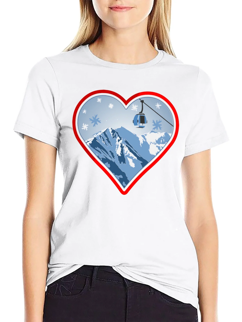 Heart Ski Lift Graphic Tee - Black product image 8