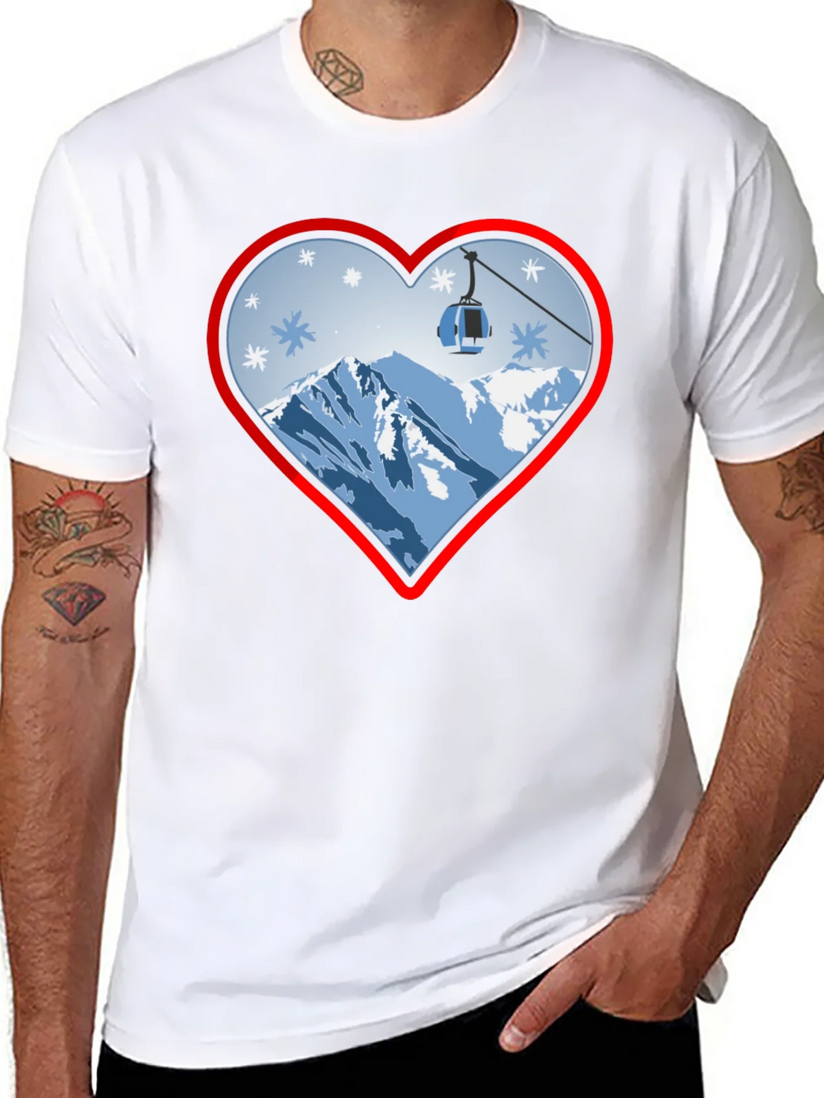 Heart Ski Lift Graphic Tee - Black product image 7