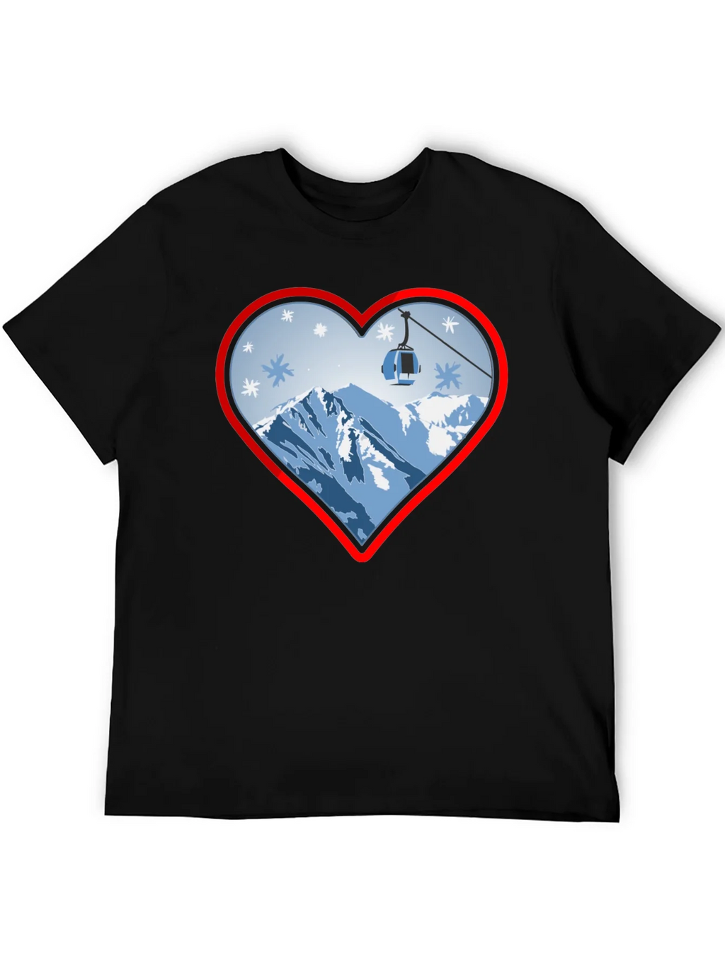 Heart Ski Lift Graphic Tee - Black product image 5