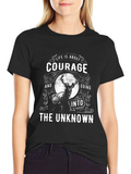 Courage Into The Unknown Black Graphic T-Shirt product image 1