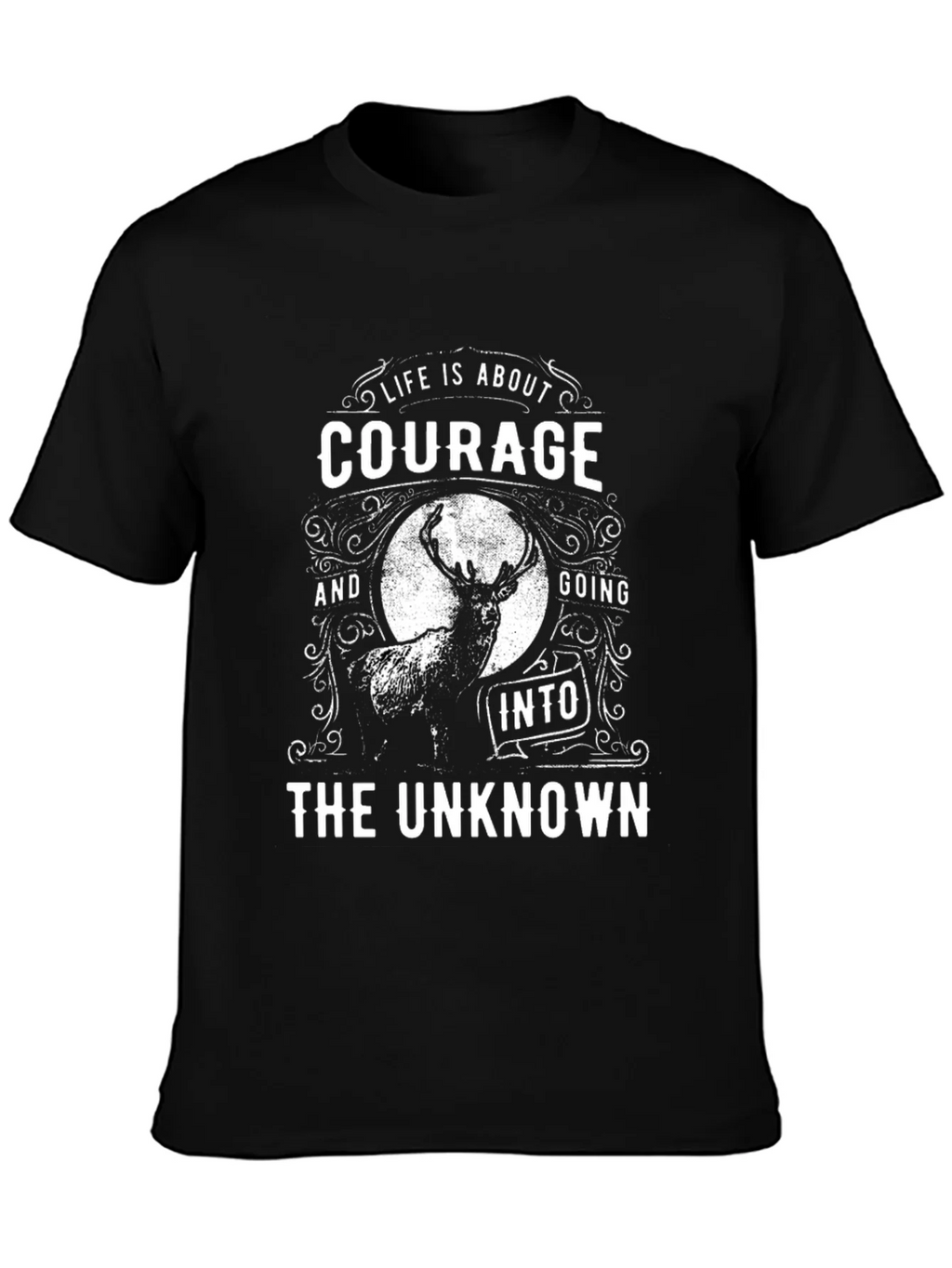 Courage Into The Unknown Black Graphic T-Shirt product image 2