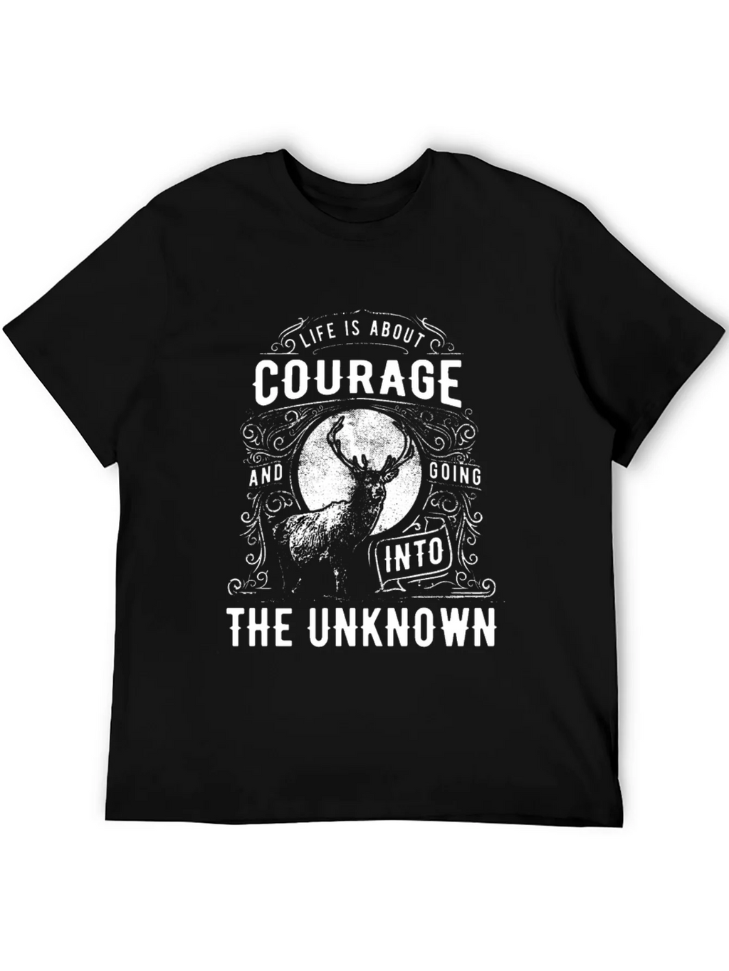 Courage Into The Unknown Black Graphic T-Shirt product image 4