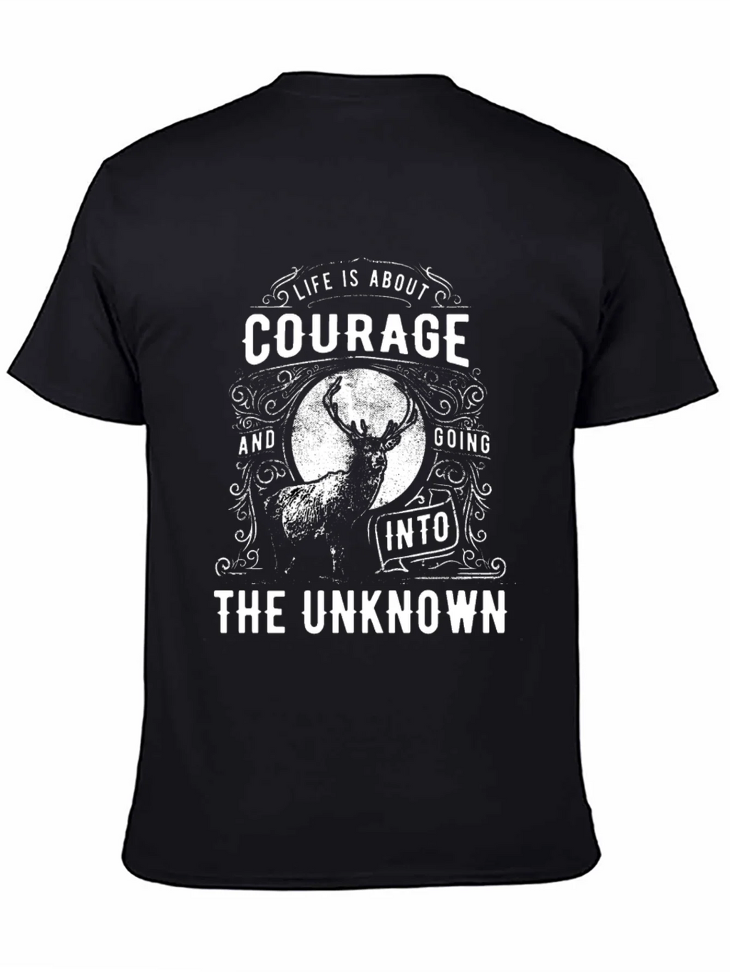 Courage Into The Unknown Black Graphic T-Shirt product image 3