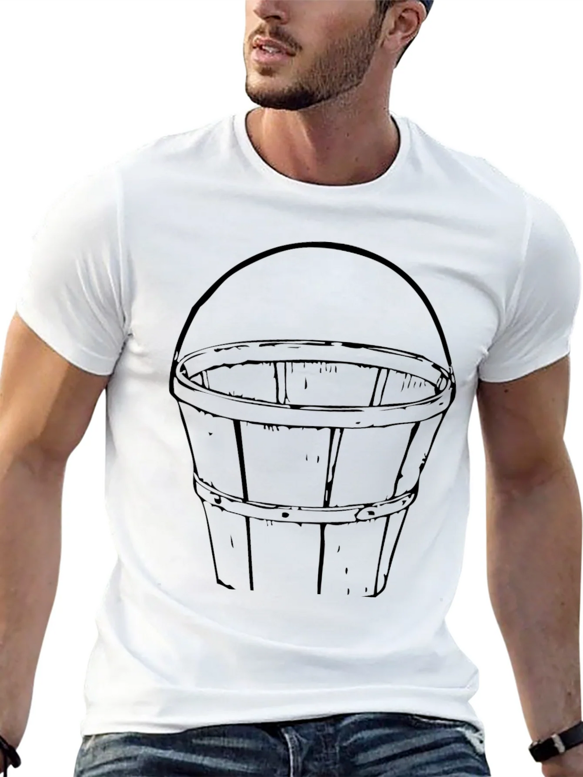 Bucket Graphic Tee - Classic Design Black Cotton T-Shirt product image 11