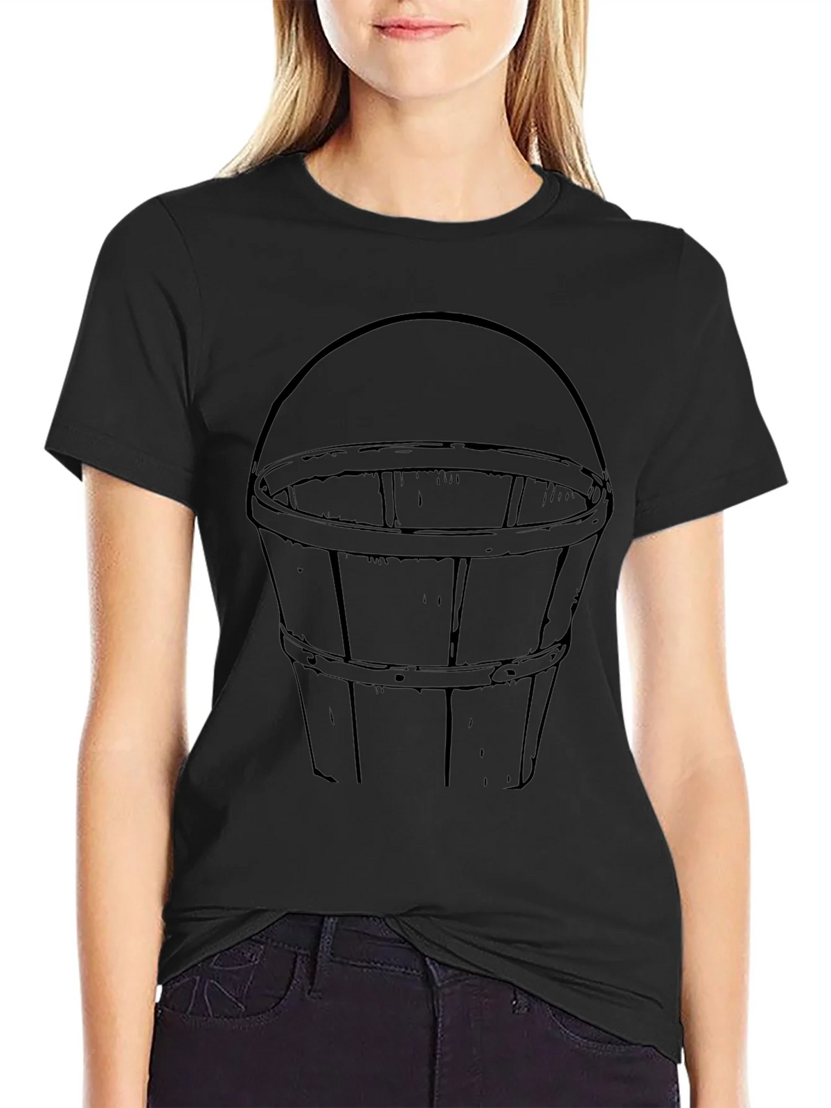 Bucket Graphic Tee - Classic Design Black Cotton T-Shirt product image 2