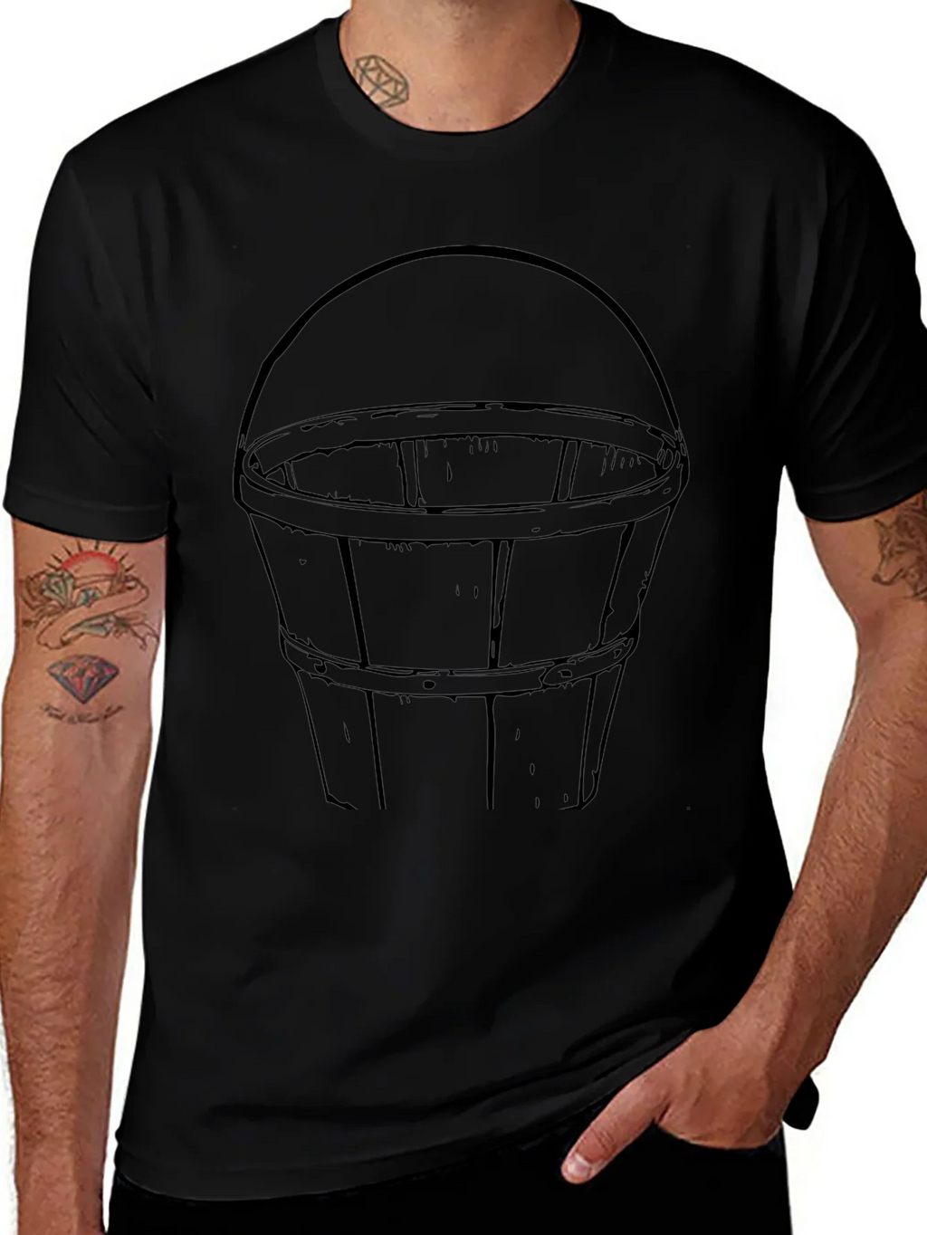Bucket Graphic Tee - Classic Design Black Cotton T-Shirt product image 1