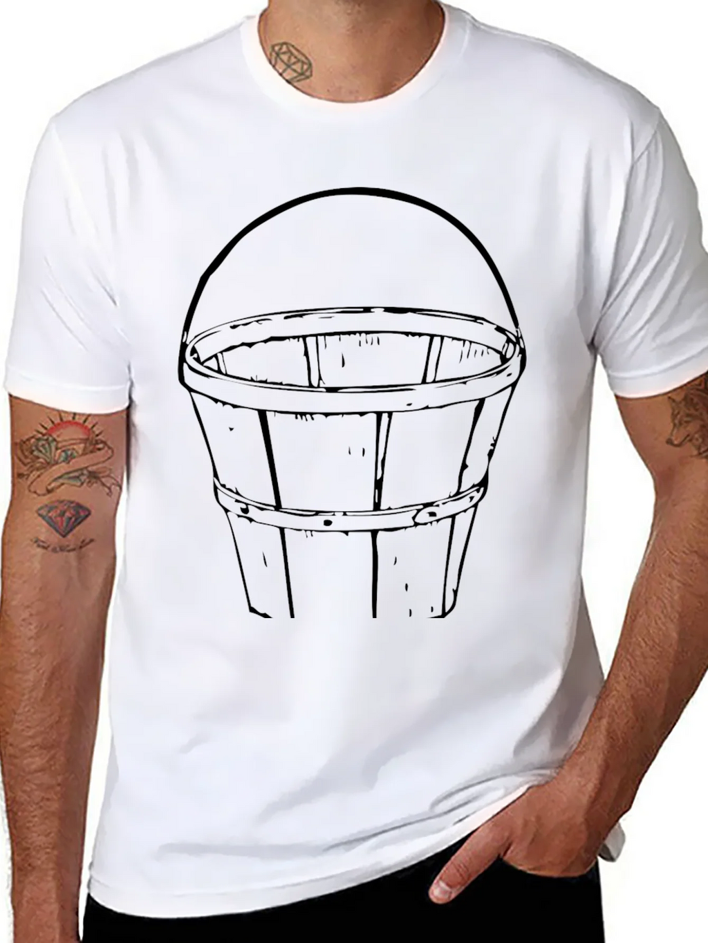 Bucket Graphic Tee - Classic Design Black Cotton T-Shirt product image 6