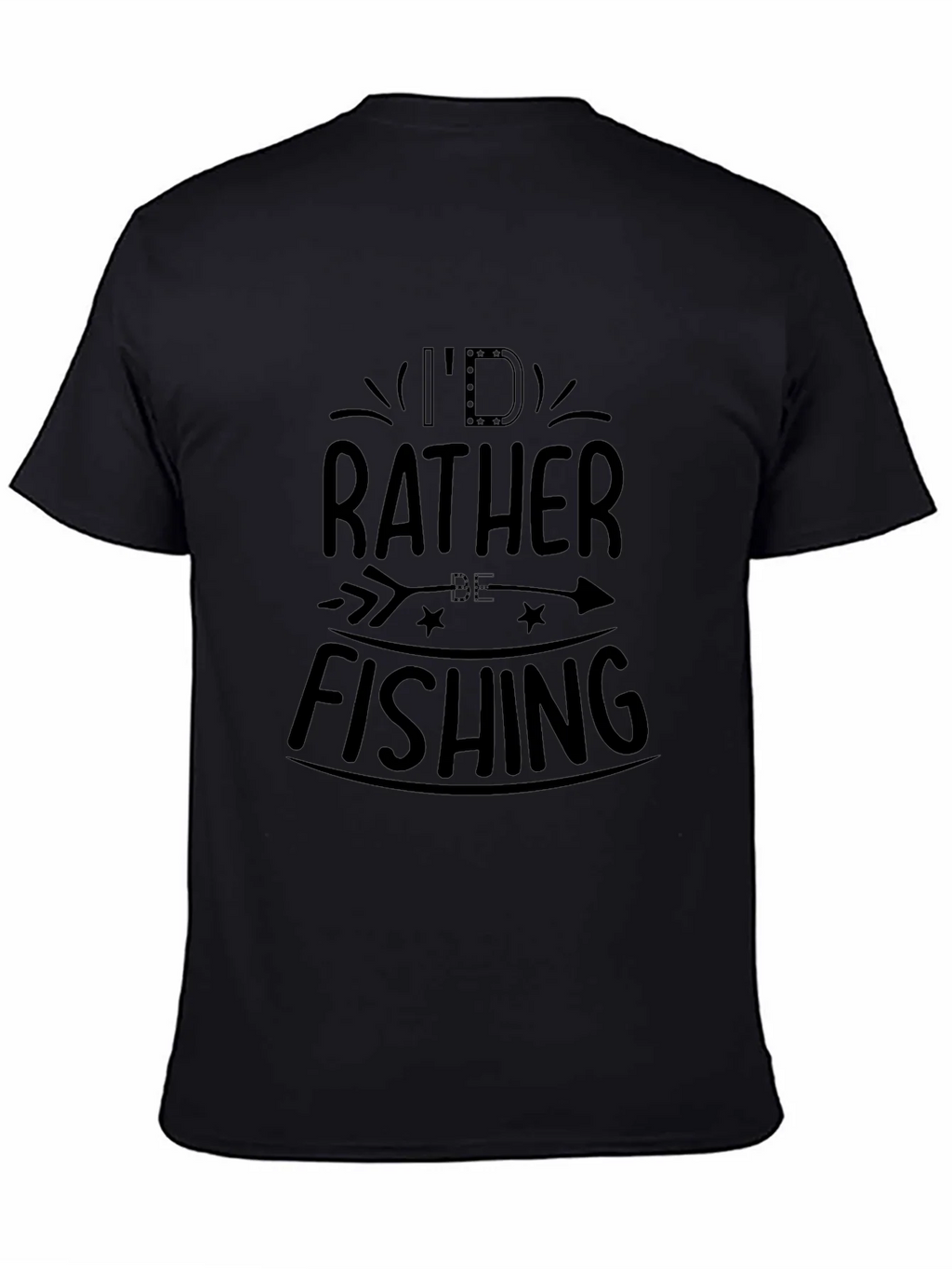 Id Rather Be Fishing Black T-Shirt product image 4