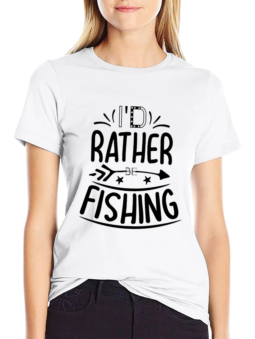 Id Rather Be Fishing Black T-Shirt product image 8