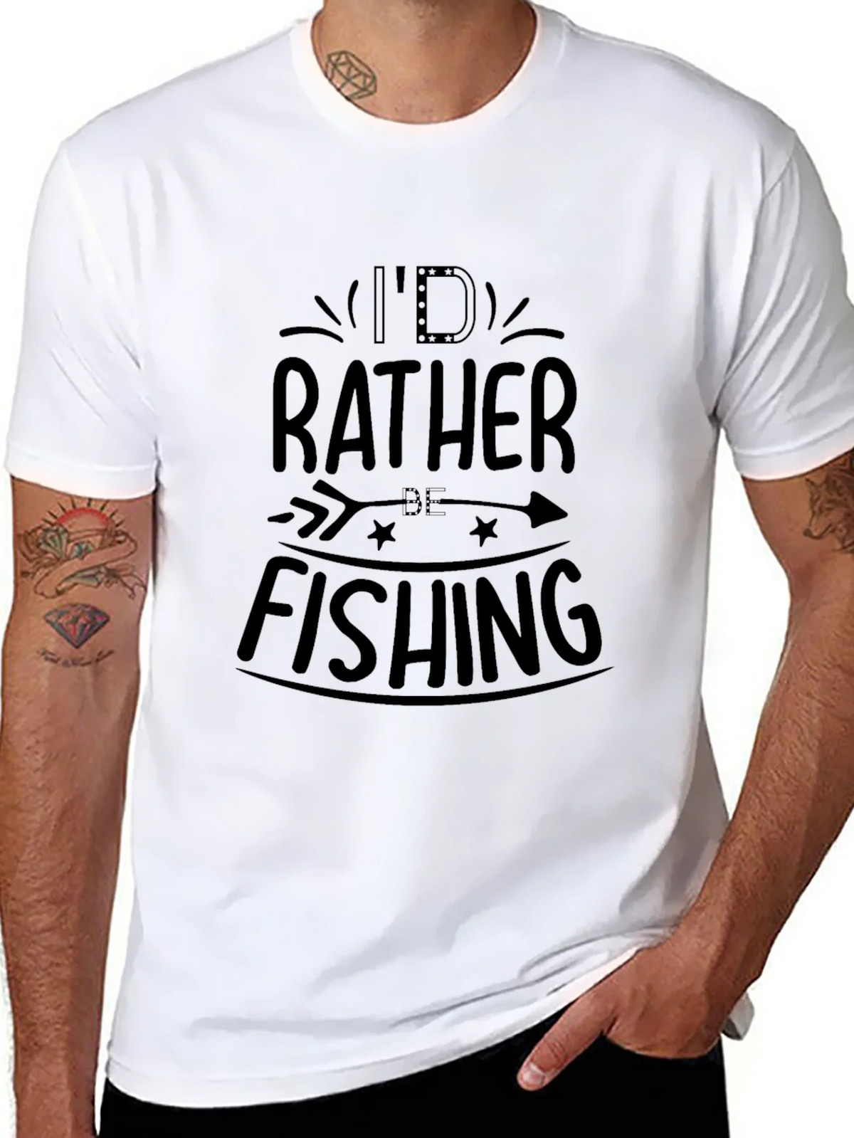 Id Rather Be Fishing Black T-Shirt product image 7