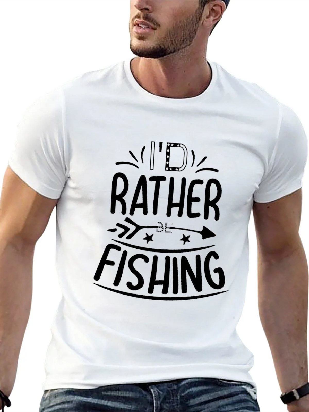 Id Rather Be Fishing Black T-Shirt product image 12