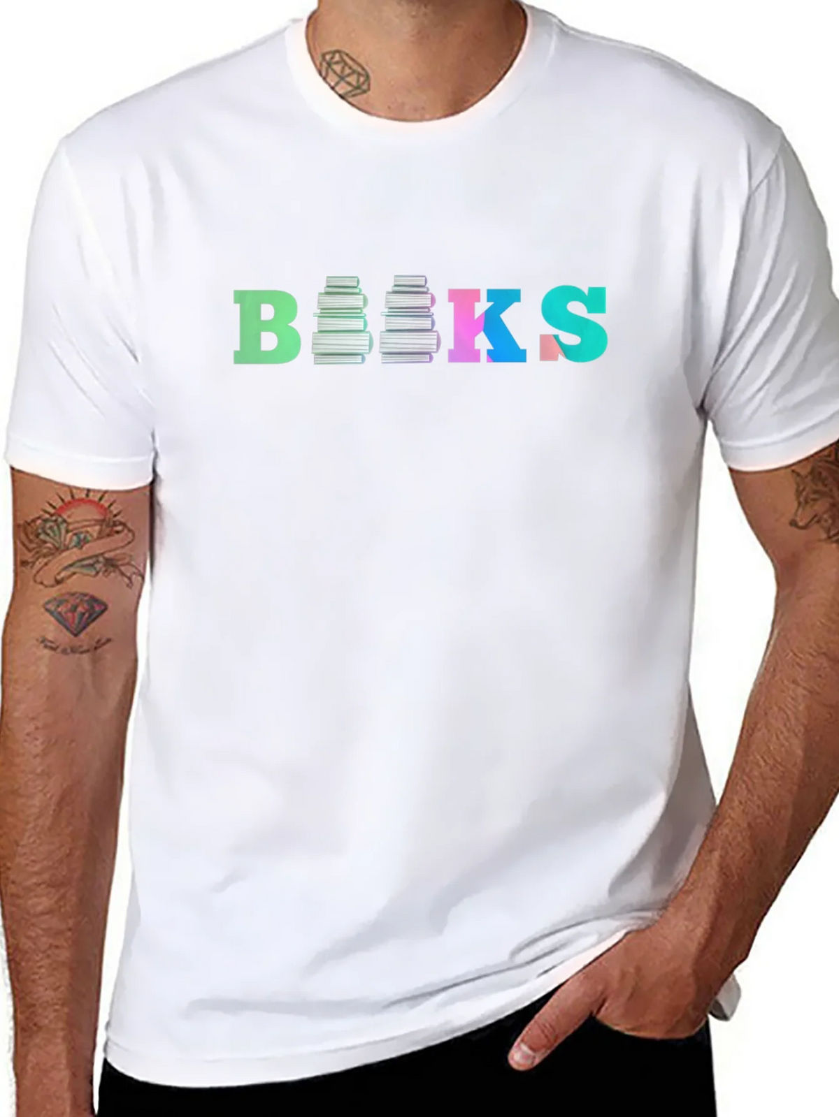 Colorful Books Graphic T-Shirt product image 7