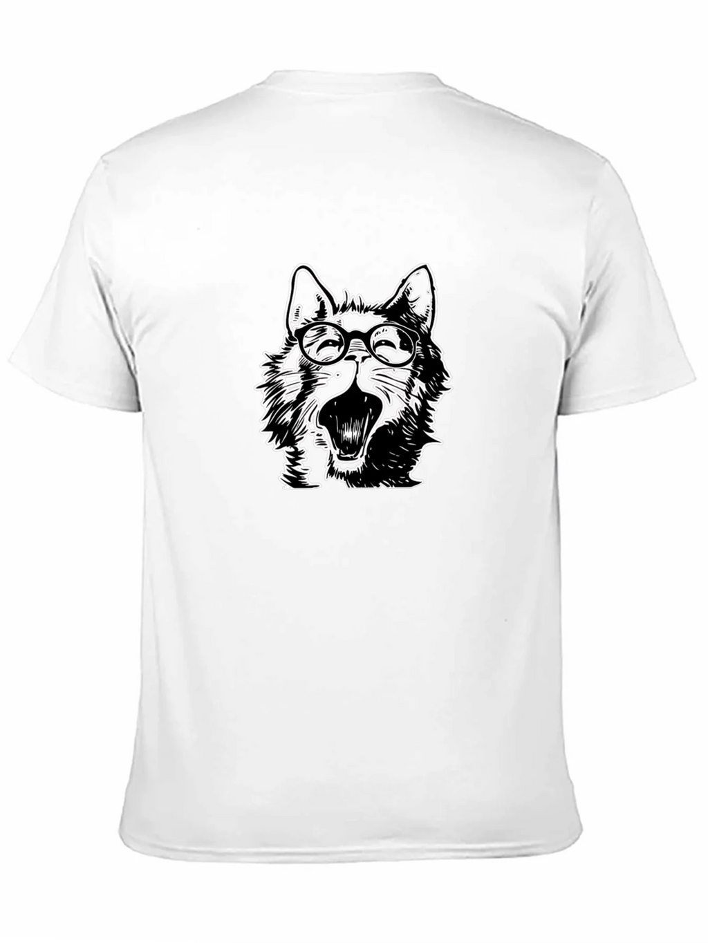 Wolf with Glasses Graphic Tee - Black Cotton product image 10