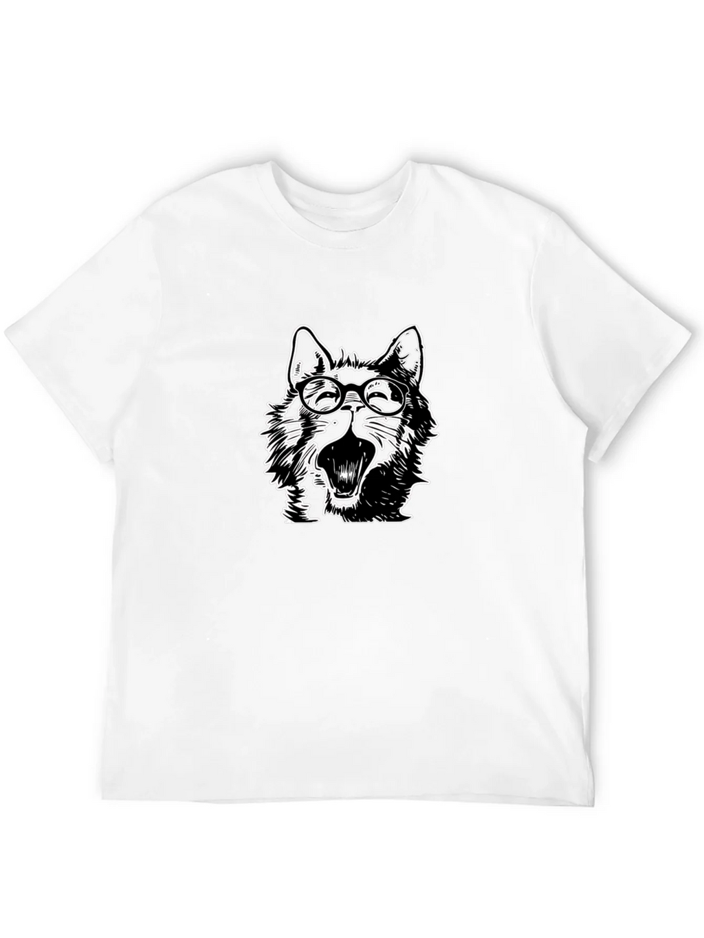 Wolf with Glasses Graphic Tee - Black Cotton product image 11