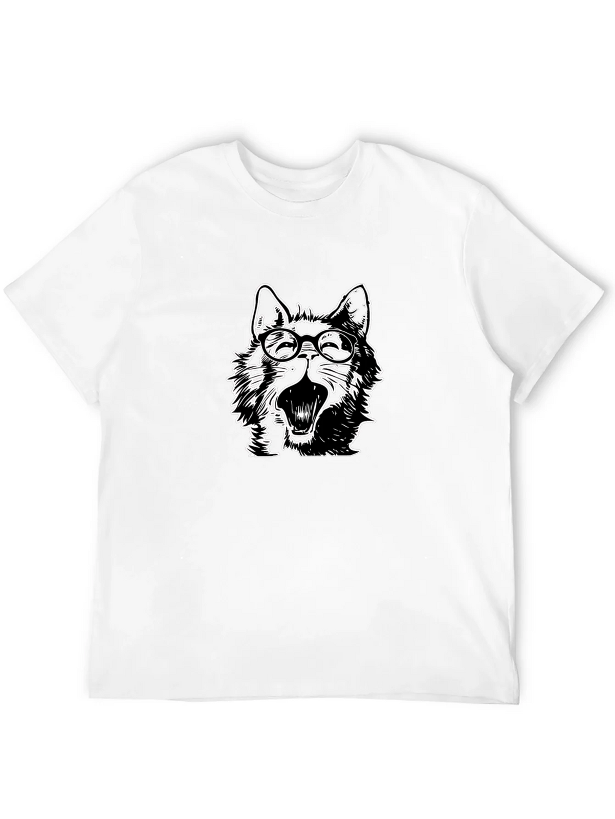 Wolf with Glasses Graphic Tee - Black Cotton product image 11