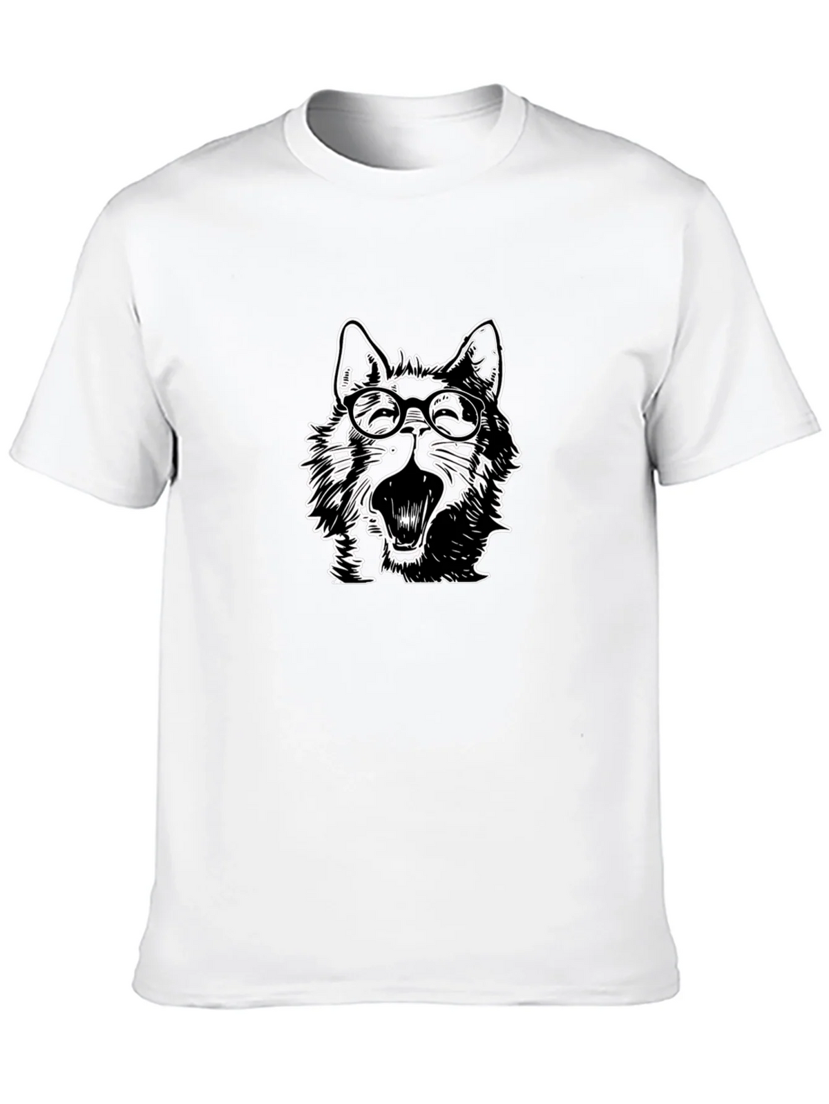Wolf with Glasses Graphic Tee - Black Cotton product image 9