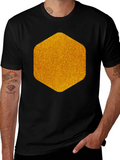 Geometric Gold Graphic Tee - Modern Mens Black T-Shirt product image 1