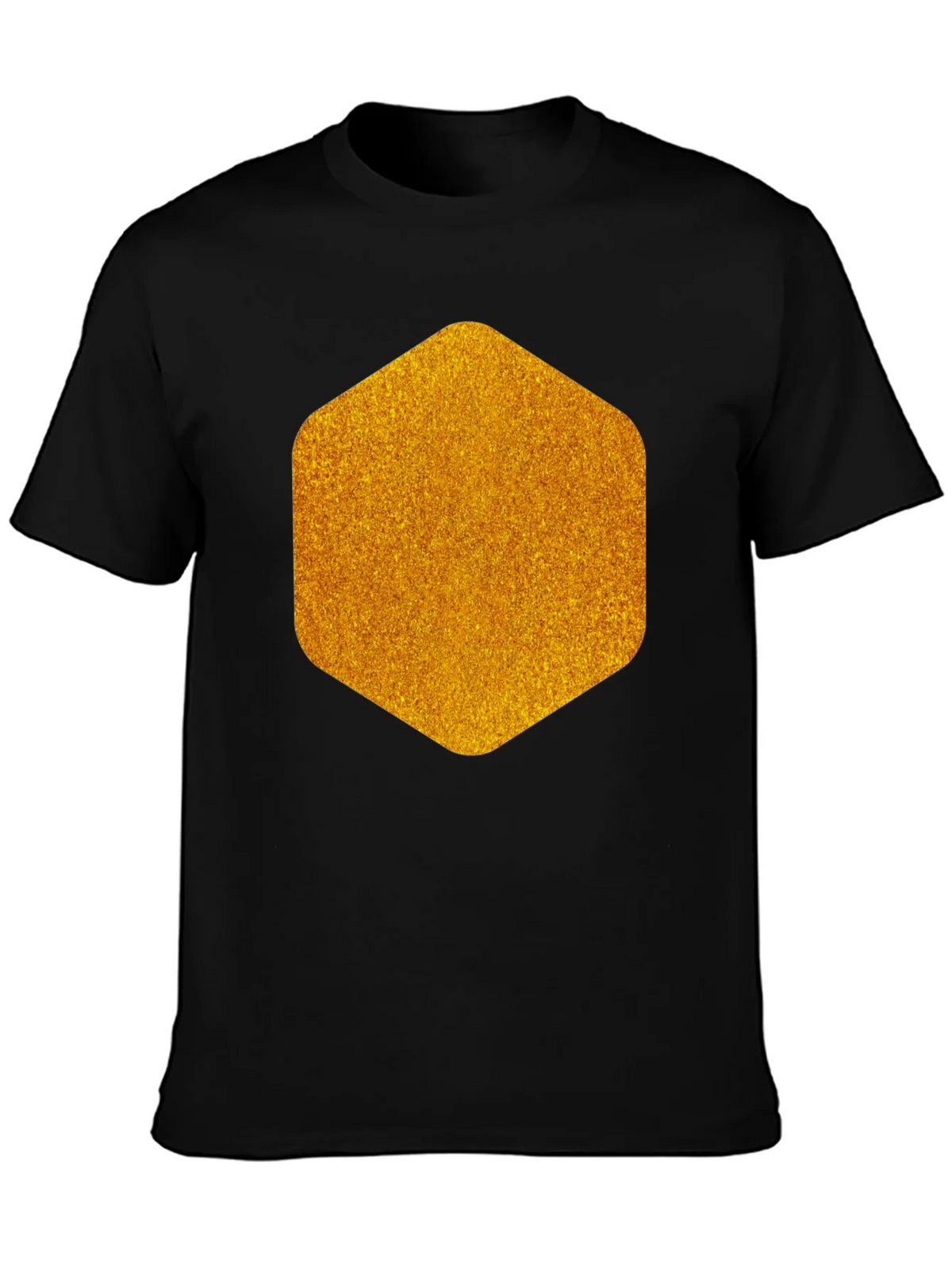 Geometric Gold Graphic Tee - Modern Mens Black T-Shirt product image 3