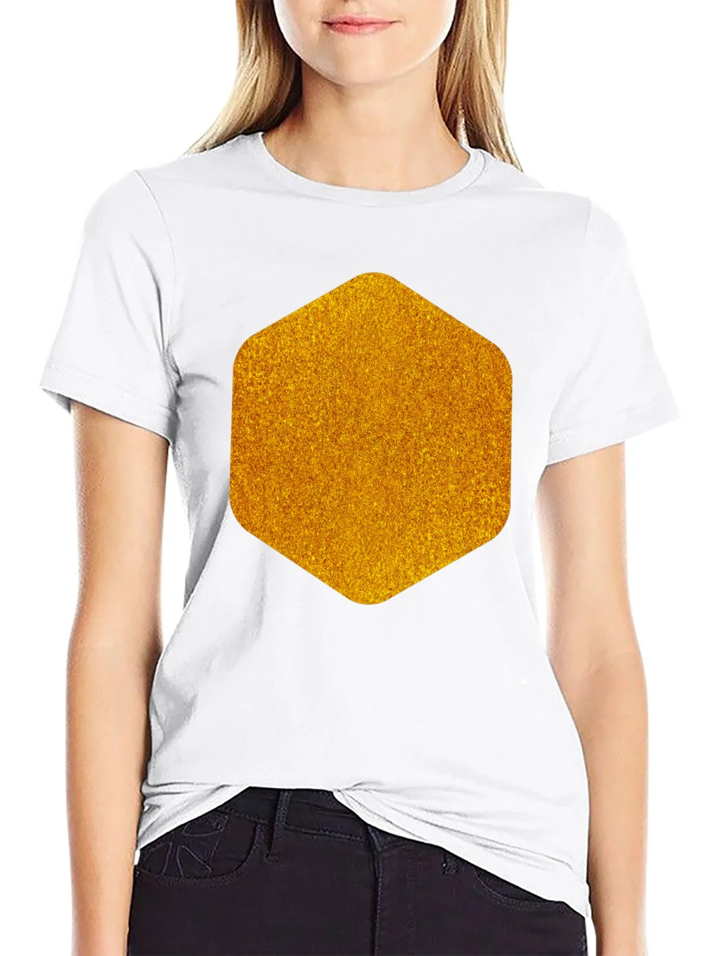 Geometric Gold Graphic Tee - Modern Mens Black T-Shirt product image 8