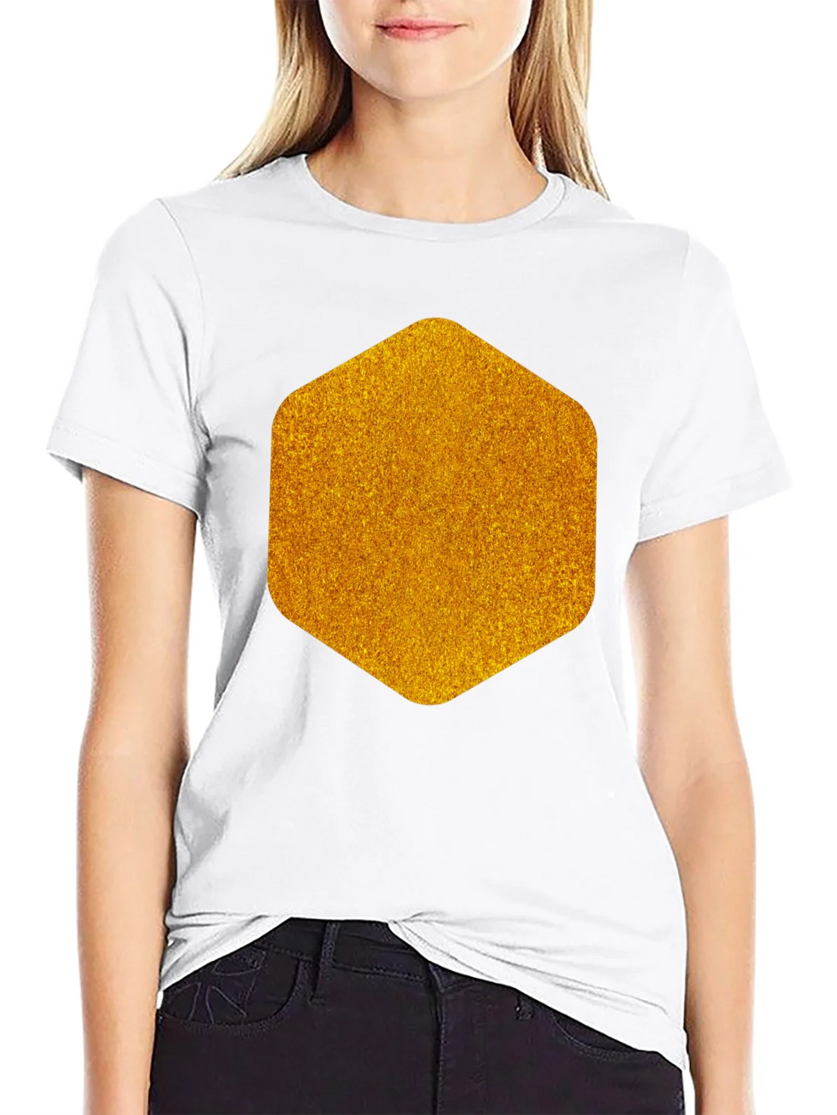 Geometric Gold Graphic Tee - Modern Mens Black T-Shirt product image 8