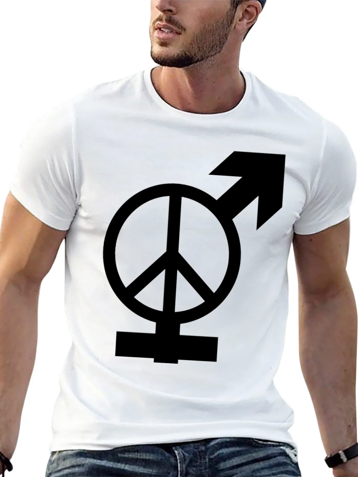 Peace & Male Symbol Black Graphic Tee product image 9