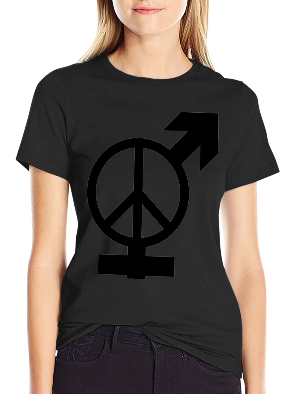 Peace & Male Symbol Black Graphic Tee product image 1