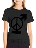 Peace & Male Symbol Black Graphic Tee product image 1