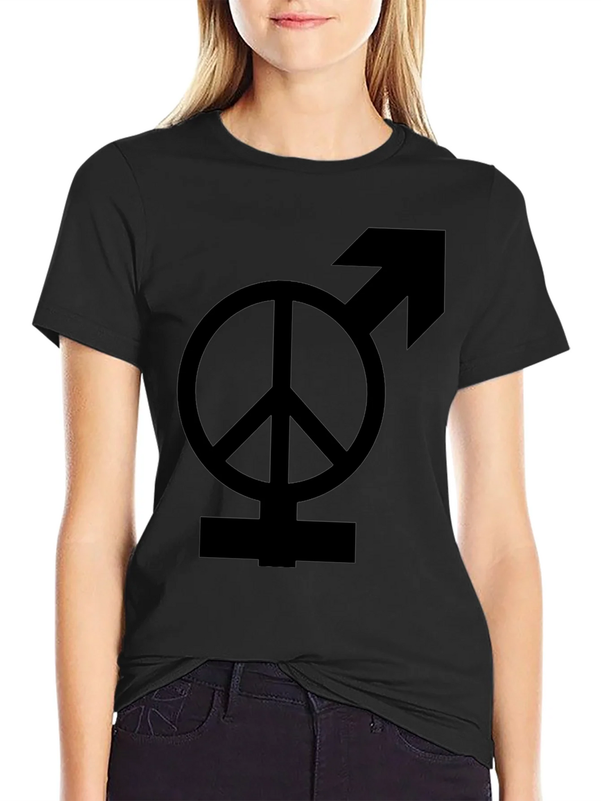 Peace & Male Symbol Black Graphic Tee product image 1