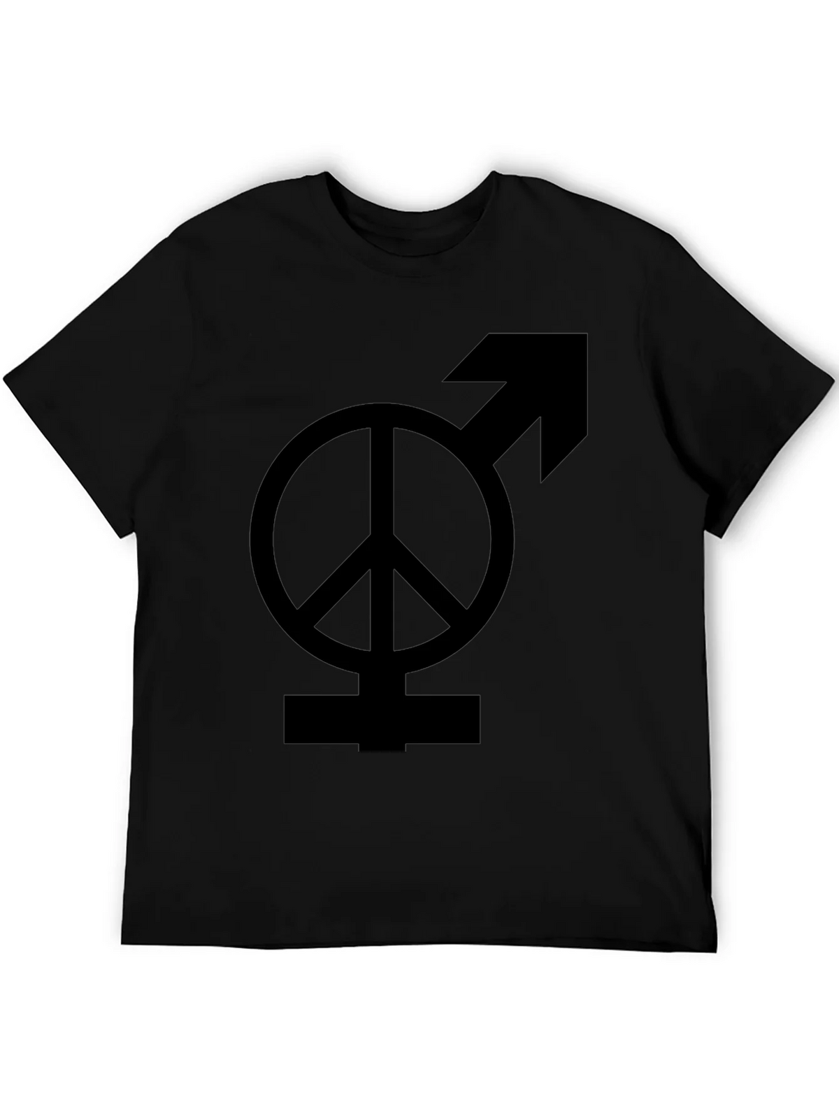 Peace & Male Symbol Black Graphic Tee product image 3