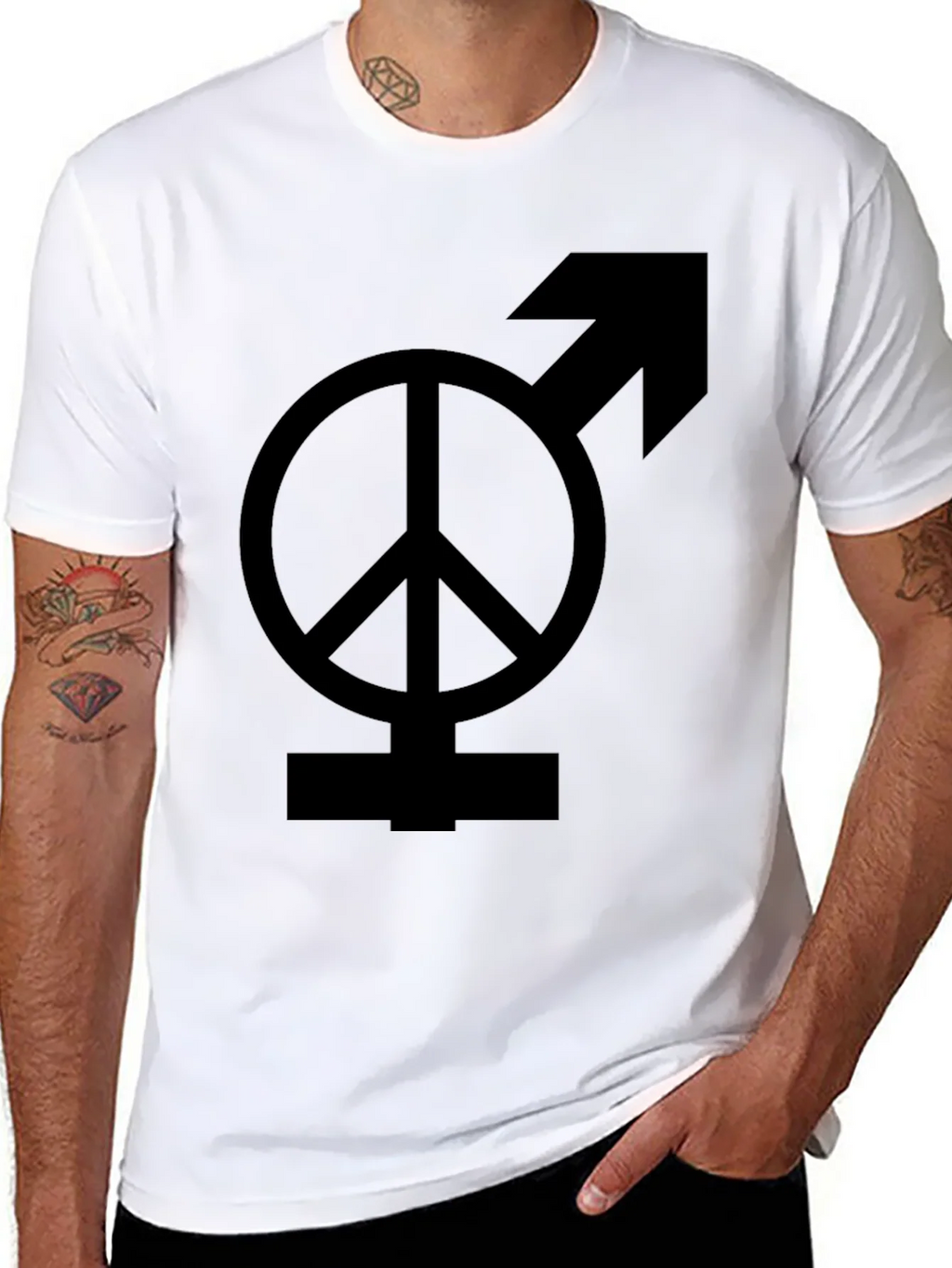 Peace & Male Symbol Black Graphic Tee product image 4